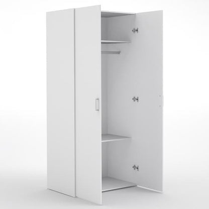 Scalia Wooden Wardrobe In White With 2 Doors