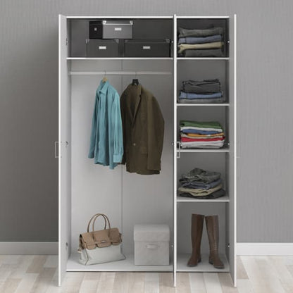 Scalia Wooden Wardrobe In White With 3 Doors
