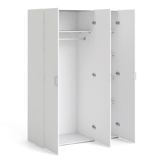 Scalia Wooden Wardrobe In White With 3 Doors