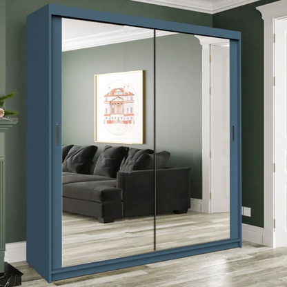 FURCO Sevenoaks II Blue 2 Door Sliding Wardrobe - Bold and Stylish