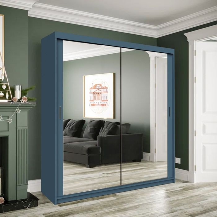 FURCO Sevenoaks II Blue 2 Door Sliding Wardrobe - Bold and Stylish