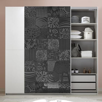 Soxa Italian Wooden Sliding 2 Door Wardrobe In Serigraphed Grey
