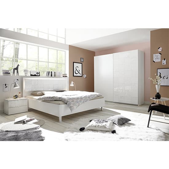 Soxa Italian Wooden Sliding 2 Door Wardrobe In Serigraphed White