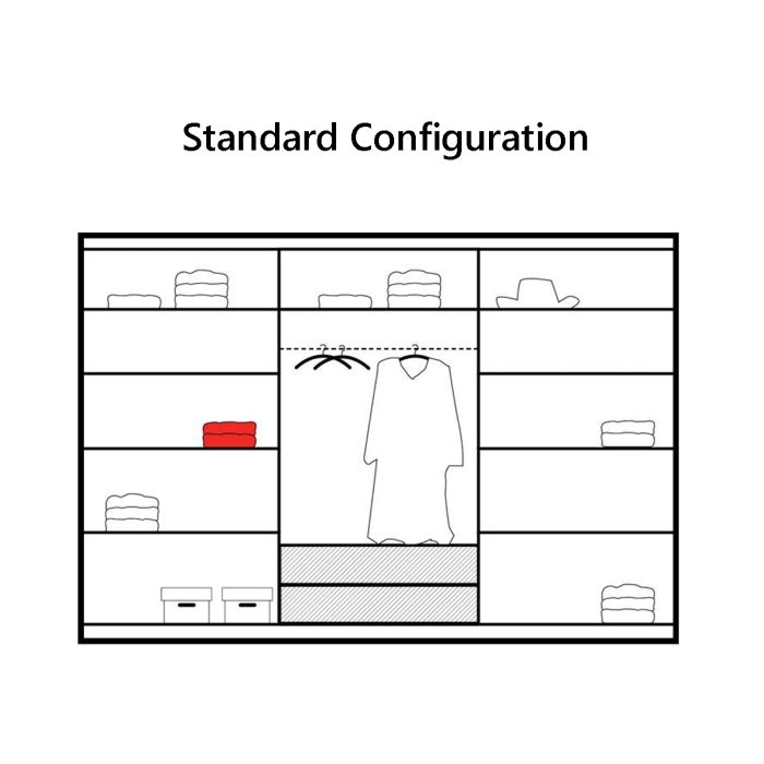 Mathilde 250cm 3 Door Sliding Wardrobe - White