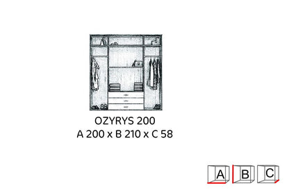 FURCO | Stanley | Mirrored 4 Door Wardrobe with 3 Drawers | Oak Finish | Ample Storage & Timeless Design