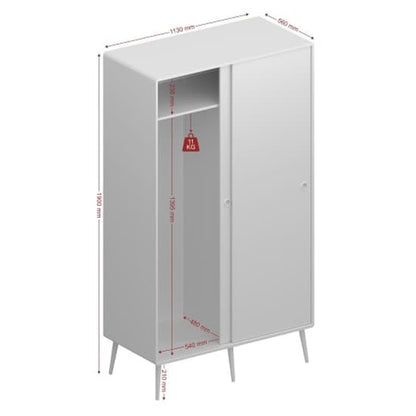 Strafford Wooden Sliding Wardrobe With 2 Doors In Off White