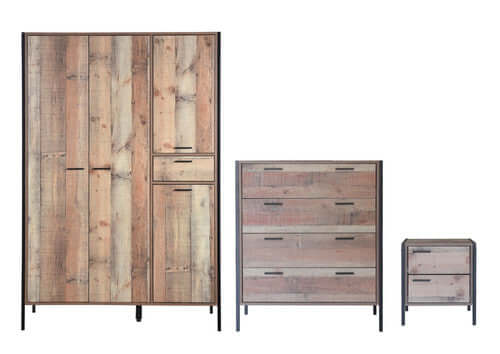 Stretton Large Rustic Oak Bedroom Wardrobe Set