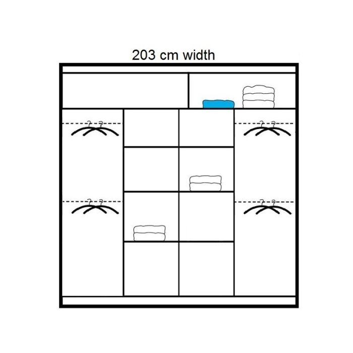 Avant Sliding 2 Door Wardrobe - 120cm and Other Sizes - Black