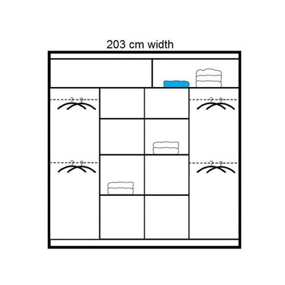 Avant Sliding 2 Door Wardrobe - 120cm and Other Sizes - Black