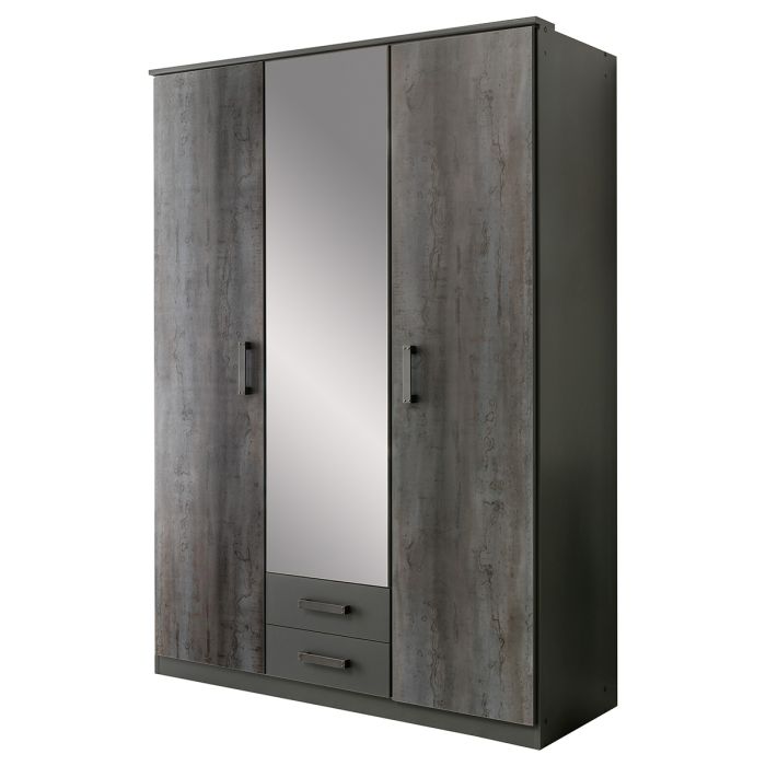 Darwin Grey 3 Door 2 Drawer Wardrobe | Contemporary Storage Solution | Furco