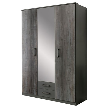 Darwin Grey 3 Door 2 Drawer Wardrobe | Contemporary Storage Solution | Furco