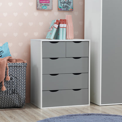 Alton Grey & White Bedroom Wardrobe Set Plus
