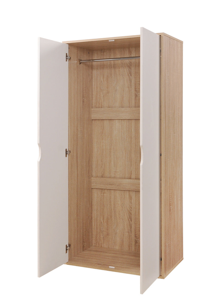 Alton Oak & White Bedroom Wardrobe Set Plus