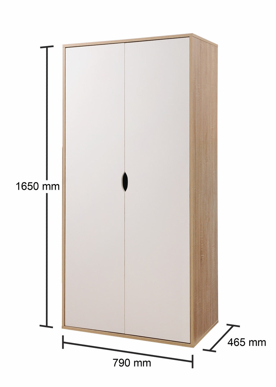 Alton Oak & White Bedroom Wardrobe Set Plus