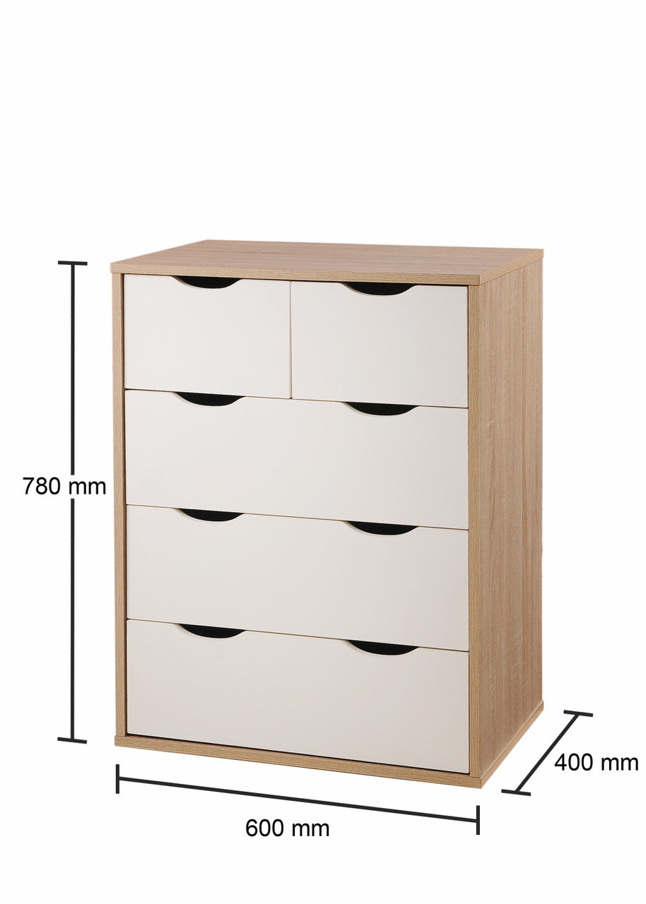 Alton Oak & White Bedroom Wardrobe Set Plus
