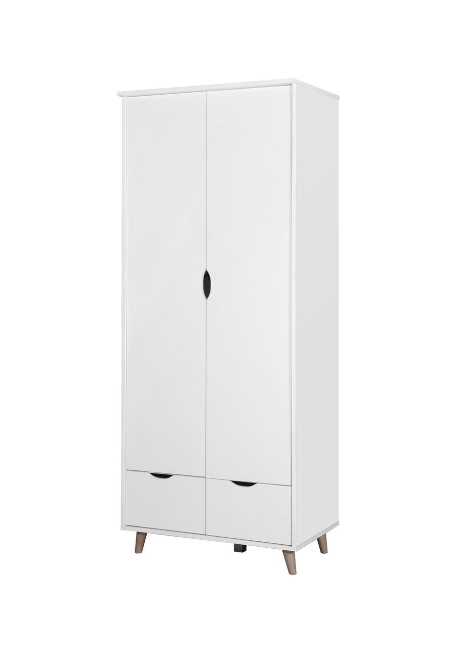 Pulford White 2 Door 2 Drawer Wardrobe