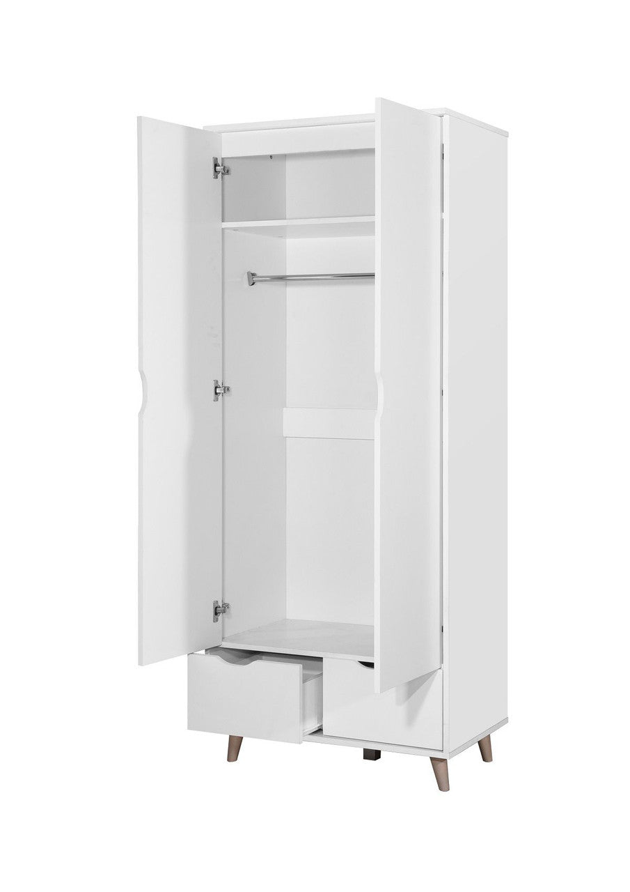 Pulford White 2 Door 2 Drawer Wardrobe