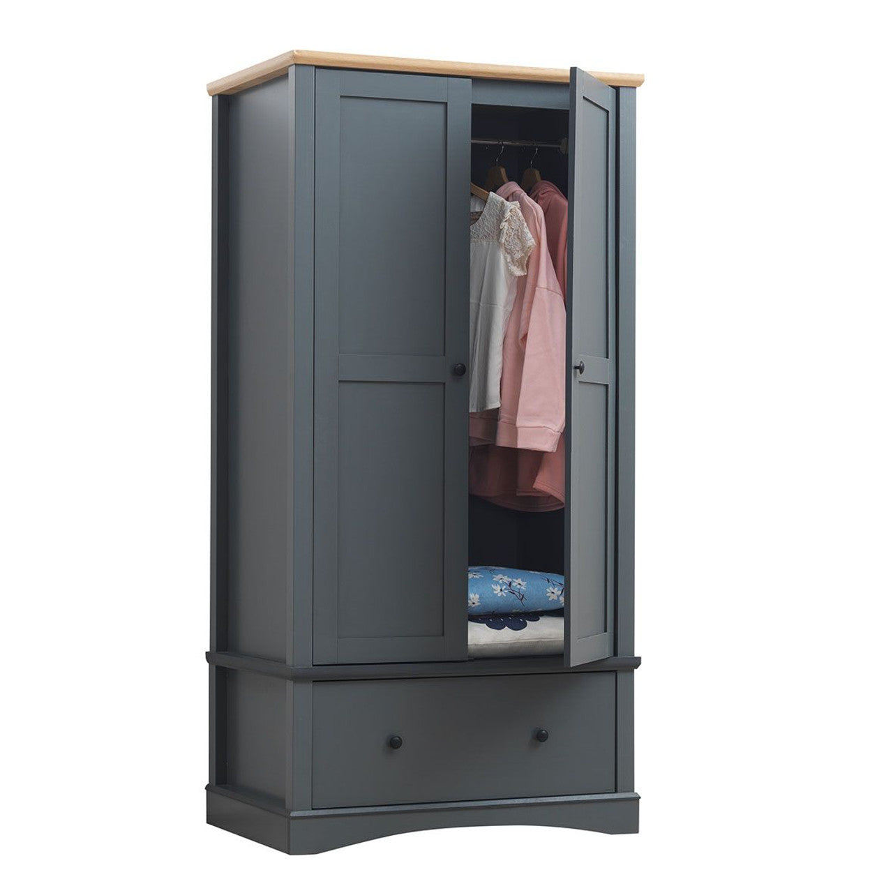 Carden 2 Door Wardrobe in Grey