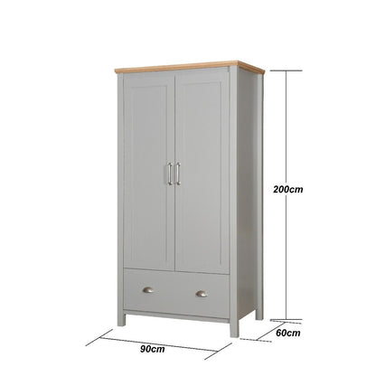 Eaton Grey 2 Door Wardrobe