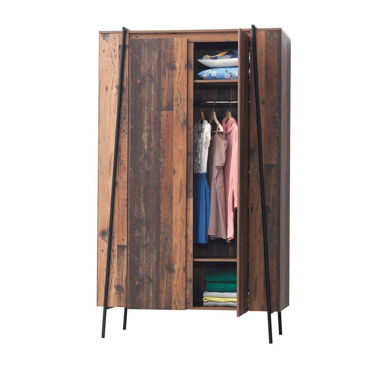 Abbey Rustic Oak 2 Door Wardrobe