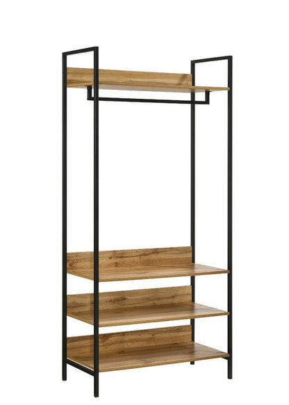 Zahra Small Open Wardrobe with 4 Shelves in Oak