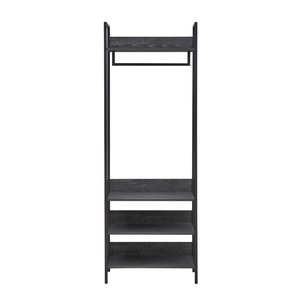 Zahra Dark Grey Open Wardrobe | Compact 4-Shelf Organizer | Furco