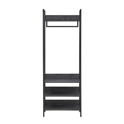 Zahra Dark Grey Open Wardrobe | Compact 4-Shelf Organizer | Furco