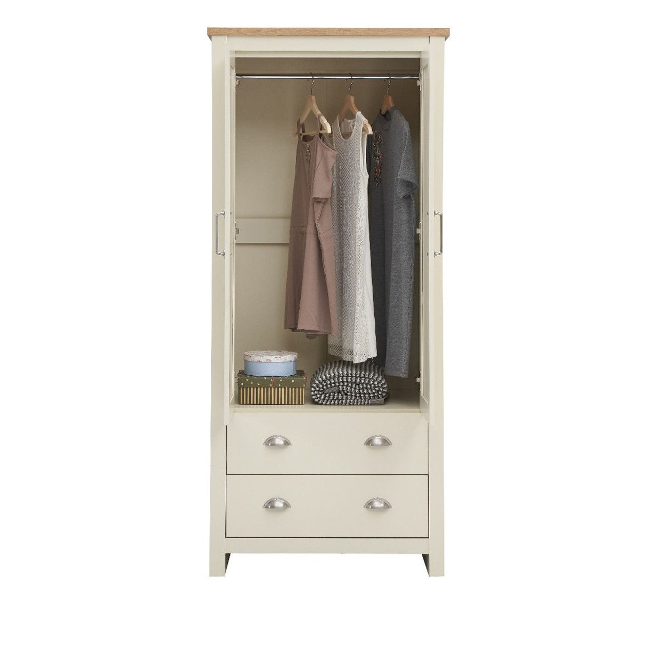 Lisbon Cream 2 Door 2 Drawer Wardrobe