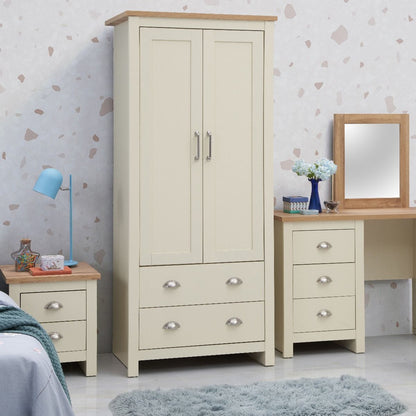 Lisbon Cream 2 Door 2 Drawer Wardrobe