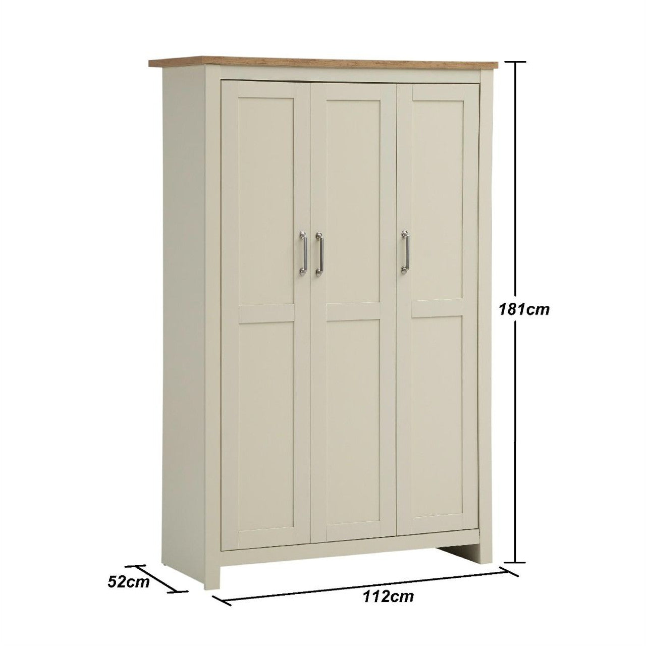 Lisbon Cream 3 Door Wardrobe
