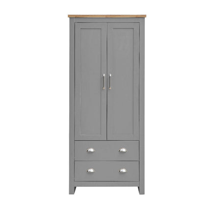 Lisbon Grey 2 Door 2 Drawer Wardrobe