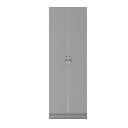 Essentials 2 Door Grey Wardrobe
