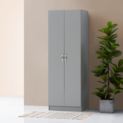 Essentials 2 Door Grey Wardrobe
