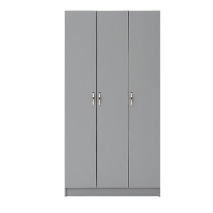 Essentials 3 Door Grey Wardrobe