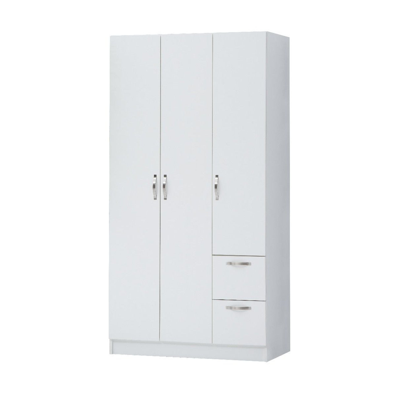 Essentials 3 Door 2 Drawer White Wardrobe