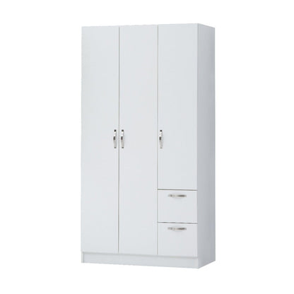 Essentials 3 Door 2 Drawer White Wardrobe