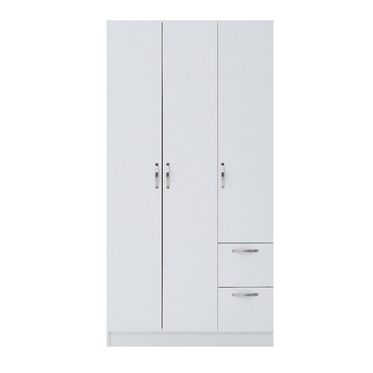 Essentials 3 Door 2 Drawer White Wardrobe
