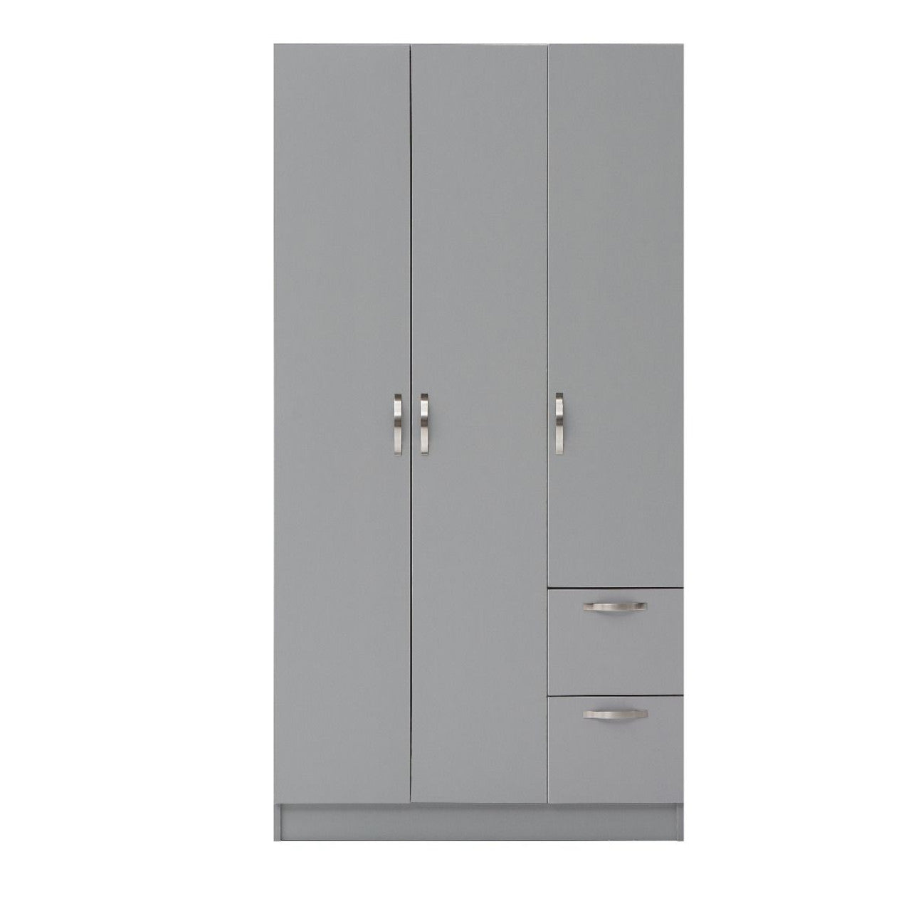 Essentials 3 Door 2 Drawer Grey Wardrobe