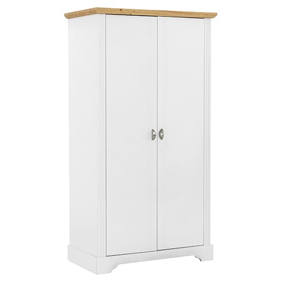 Talox Wooden 2 Doors Wardrobe Bedroom Set In White And Oak