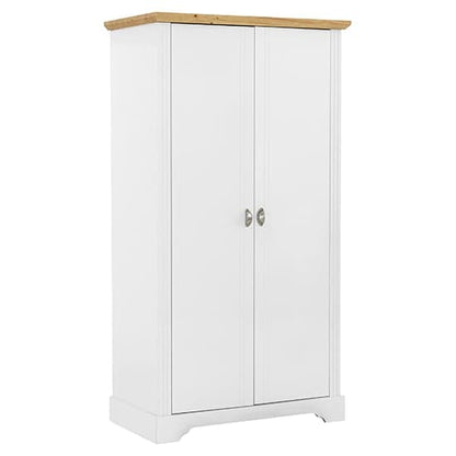 Talox Wooden 2 Doors Wardrobe Bedroom Set In White And Oak