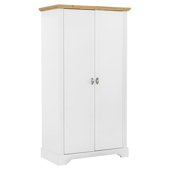 Talox Wooden 2 Doors Wardrobe Bedroom Set In White And Oak