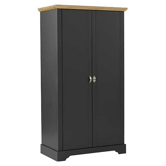 Talox Wooden Wardrobe With 2 Doors In Grey And Oak