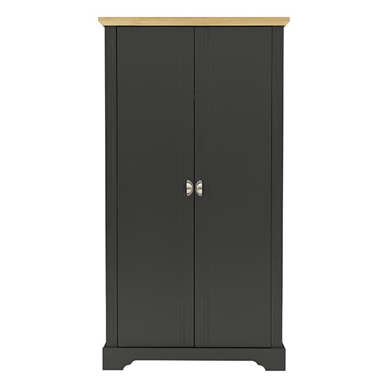 Talox Wooden Wardrobe With 2 Doors In Grey And Oak