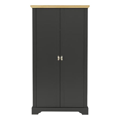 Talox Wooden Wardrobe With 2 Doors In Grey And Oak