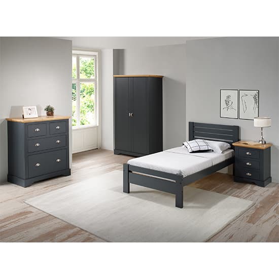 Talox Wooden Wardrobe With 2 Doors In Grey And Oak