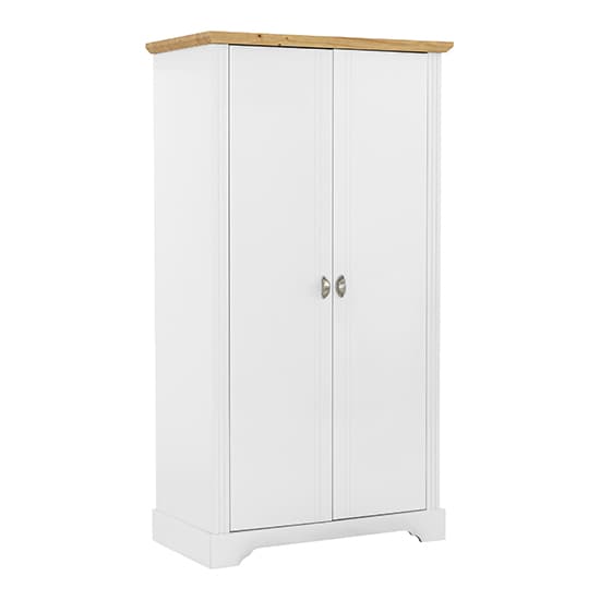 Talox Wooden Wardrobe With 2 Doors In White And Oak