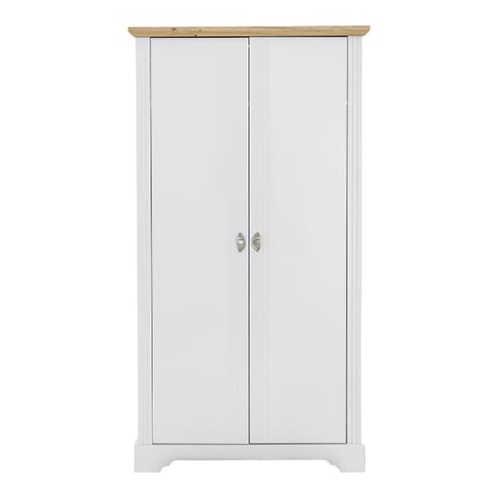 Talox Wooden Wardrobe With 2 Doors In White And Oak