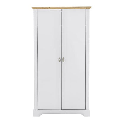 Talox Wooden Wardrobe With 2 Doors In White And Oak