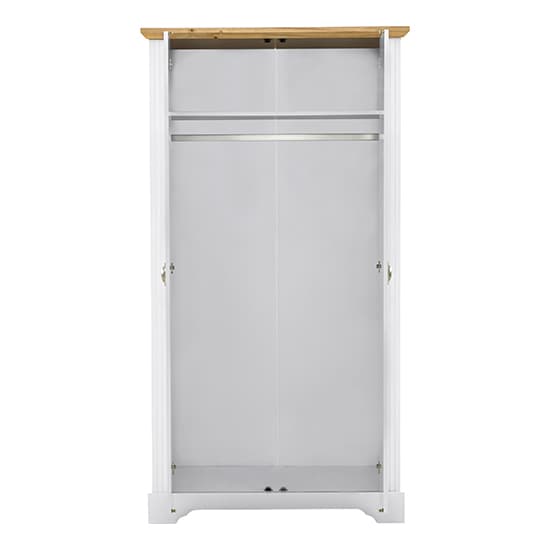 Talox Wooden Wardrobe With 2 Doors In White And Oak