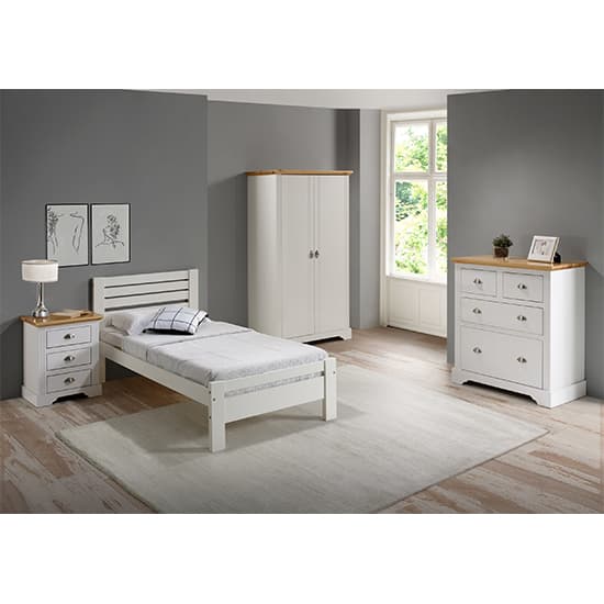 Talox Wooden Wardrobe With 2 Doors In White And Oak